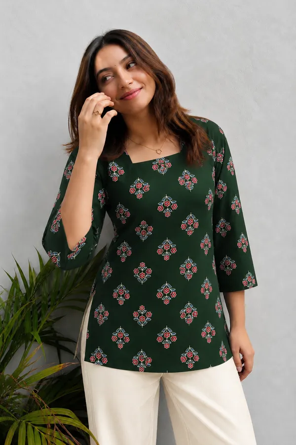 Green_Printed_Straight_Kurta_For_Women
