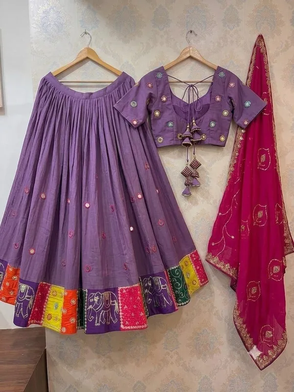 Purple_Embellished_Lehenga_Choli_Set_For_Women