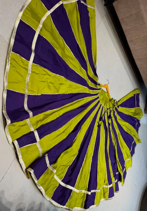 Purple_And_Green_Flared_Lehenga_Skirt_For_Women