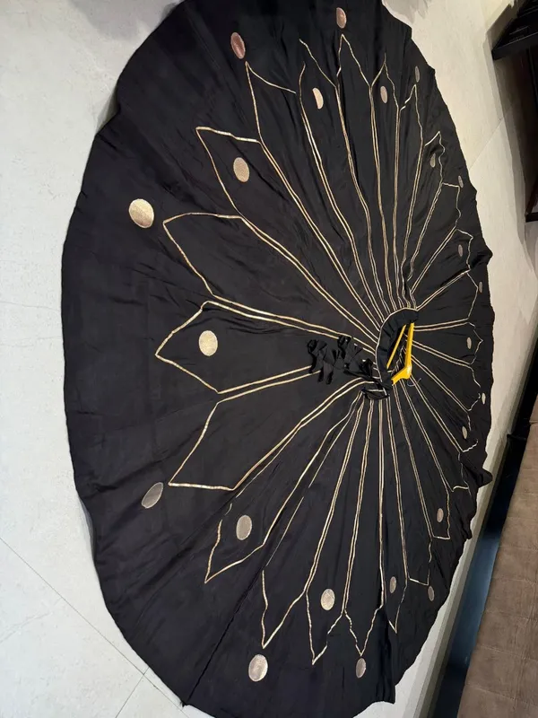 Black_Gold_Decorative_Patterned_Lehenga_Skirt