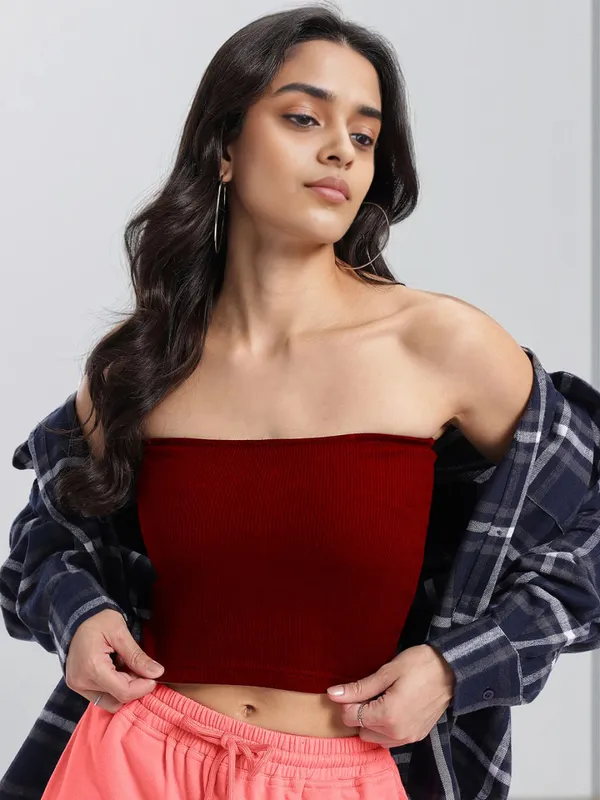 Red_Strapless_Crop_Top_For_Women