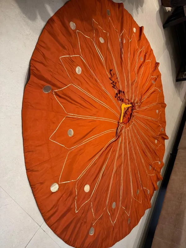 Orange_Embroidered_Flared_Lehenga_Skirt_For_Women