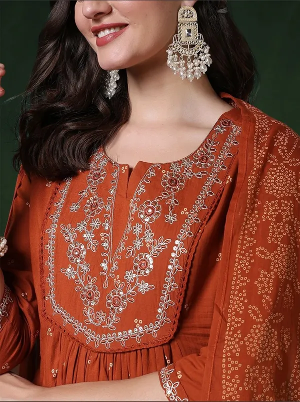 Rust_Anarkali_Kurta_Set_For_Women
