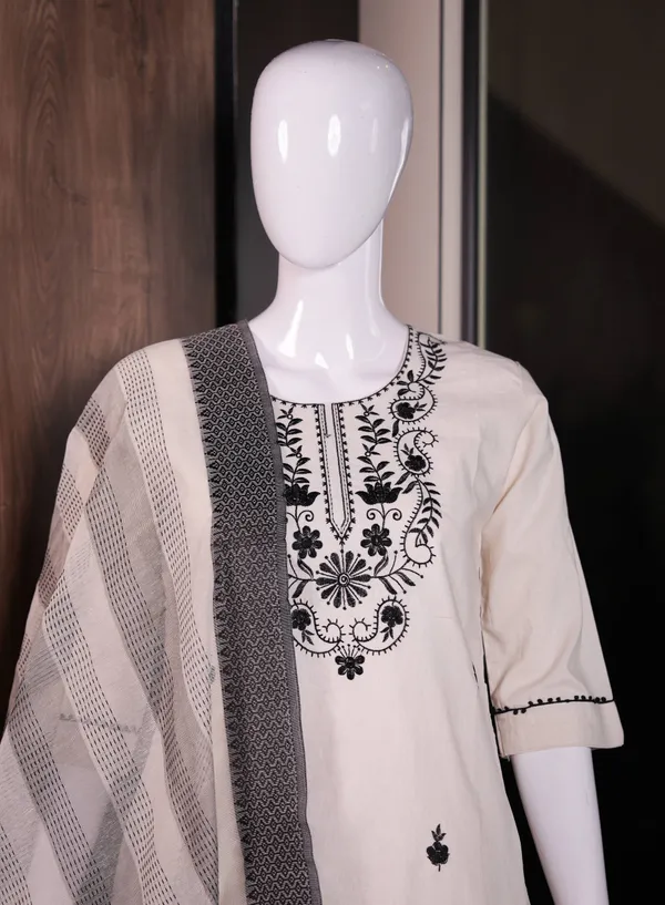 White_Embroidered_Kurta_Set_For_Women