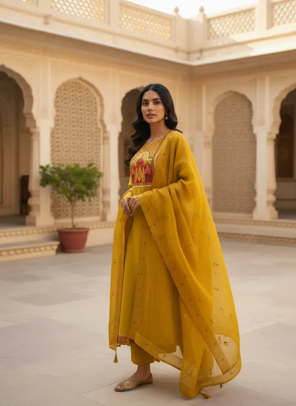 Mustard_Straight_Kurta_Set_For_Women