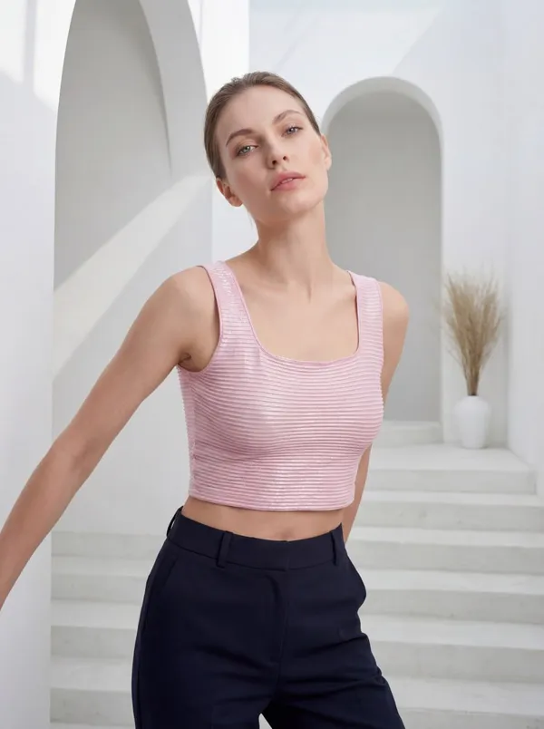 Pink_Striped_Fitted_Crop_Top_For_Women