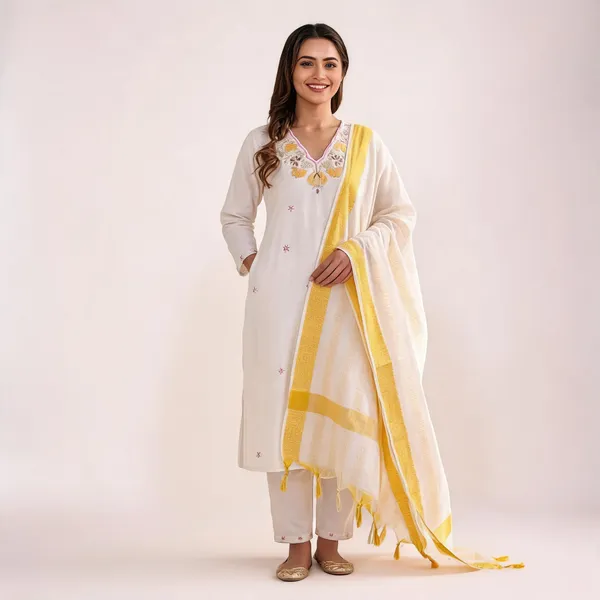 White_Embroidered_Kurta_Pant_Dupatta_Set_For_Women