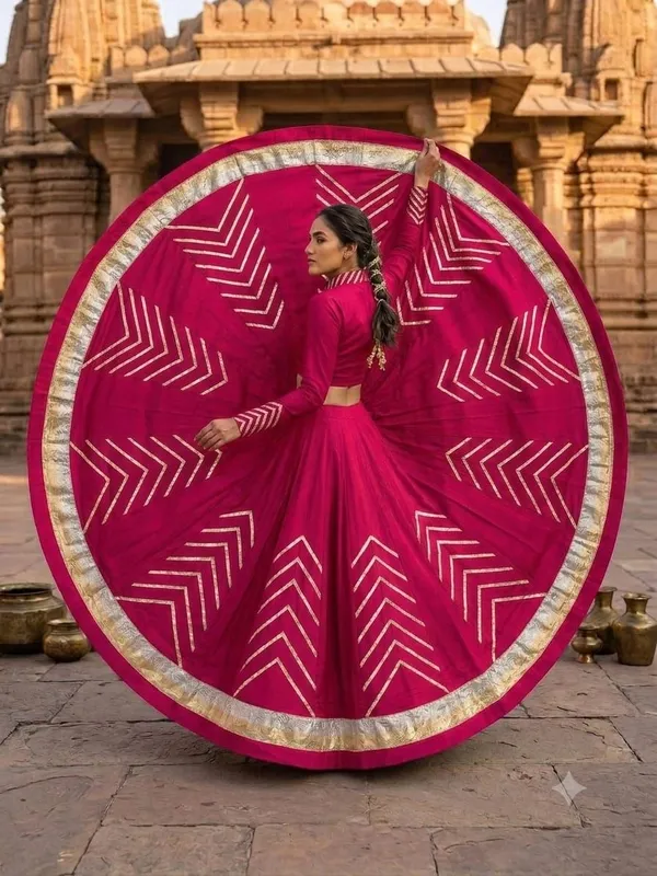 Magenta_Printed_Flared_Lehenga_For_Women