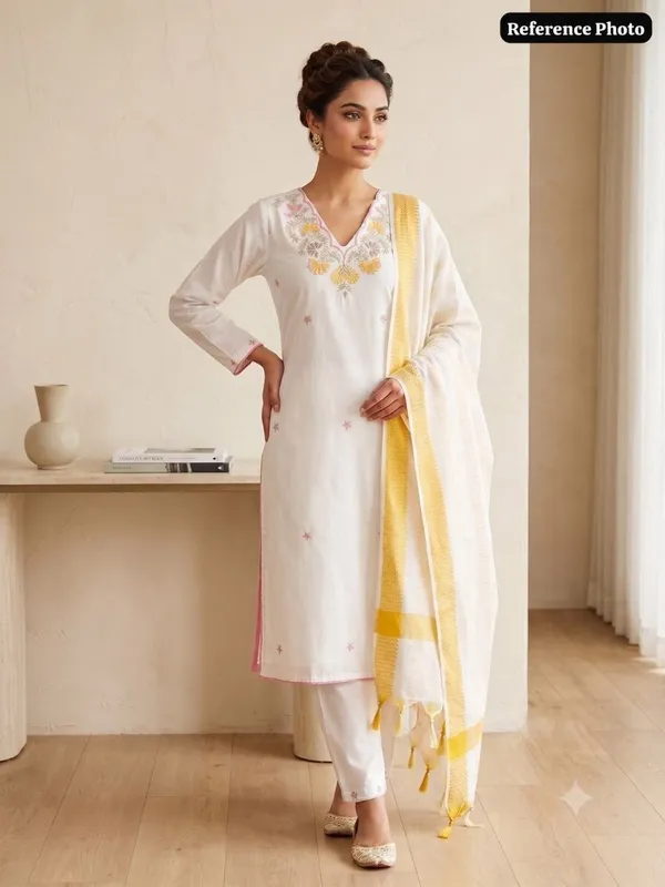 White_Embroidered_Kurta_Pant_Dupatta_Set_For_Women