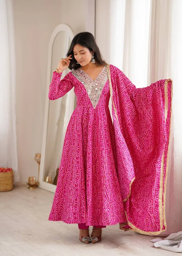 Pink_Printed_Anarkali_Suit_Set_For_Women