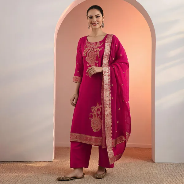 Pink_Embroidered_Kurta_Set_For_Women