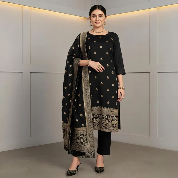 Black_Printed_Straight_Kurta_Set_For_Women