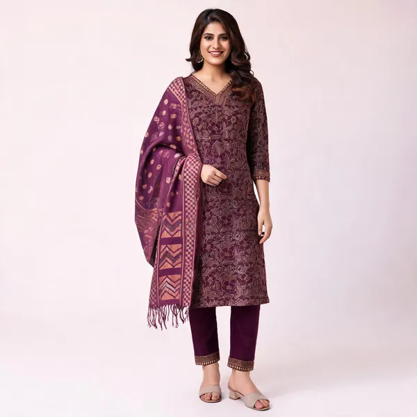 Purple_Printed_Straight_Kurta_Set_For_Women