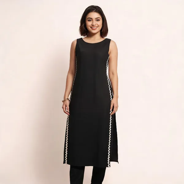 Black_Sleeveless_Straight_Kurta_For_Women