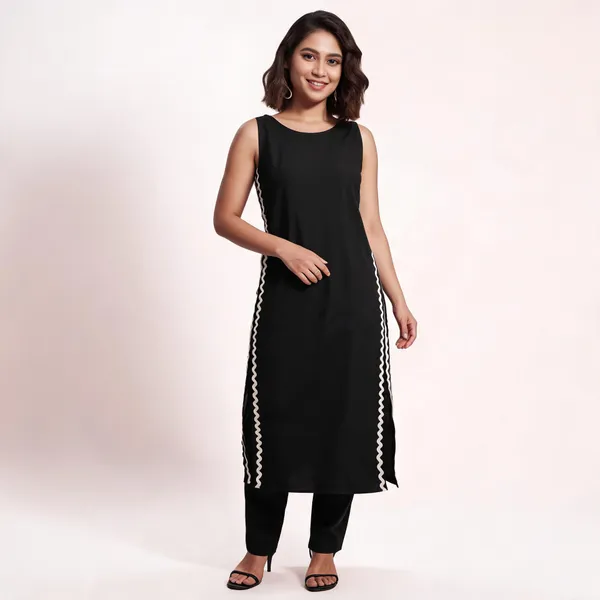 Black_Sleeveless_Straight_Kurta_For_Women