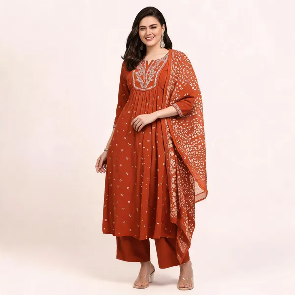 Rust_Anarkali_Kurta_Set_For_Women