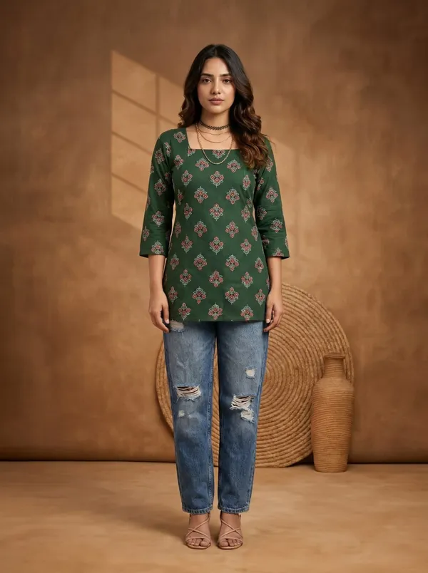 Green_Printed_Straight_Kurta_For_Women
