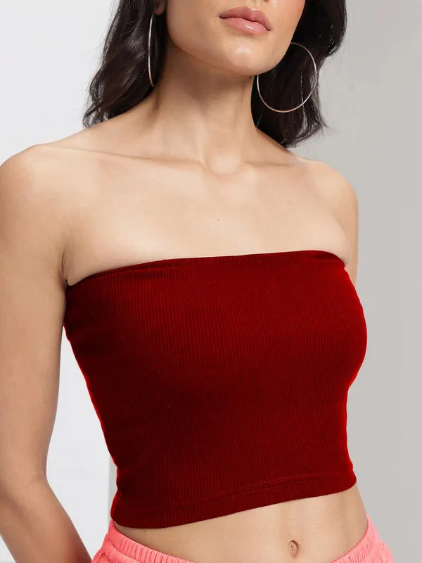 Red_Strapless_Crop_Top_For_Women