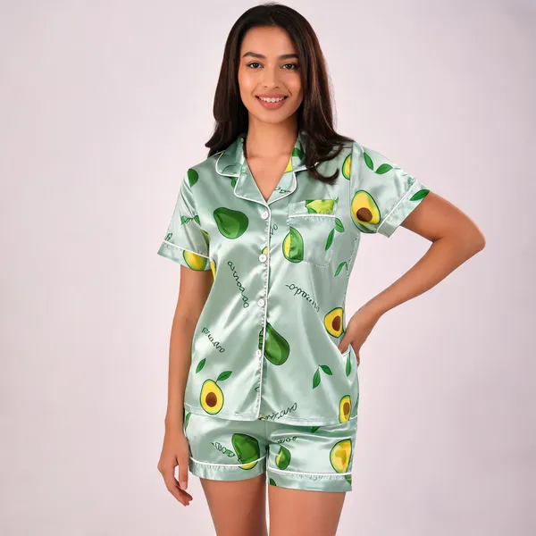 Mint_Green_Satin_Printed_Pajama_Set_For_Women