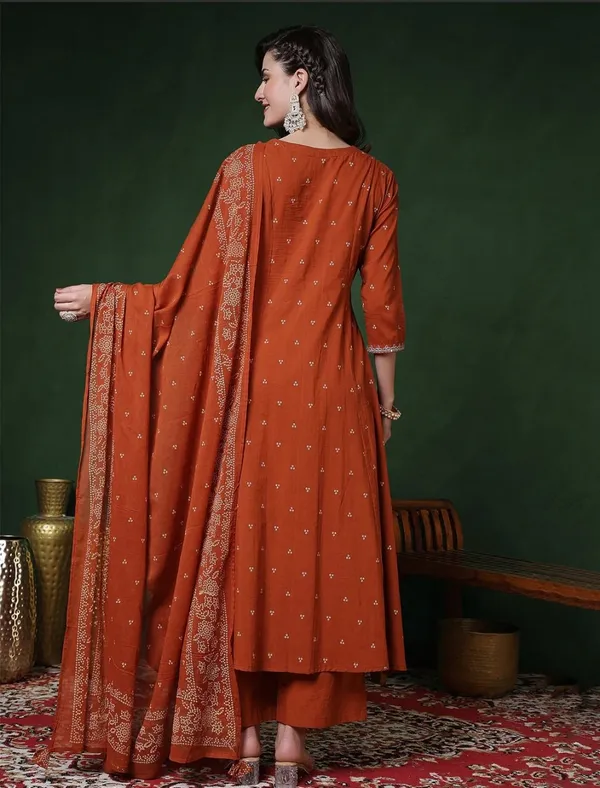 Rust_Anarkali_Kurta_Set_For_Women