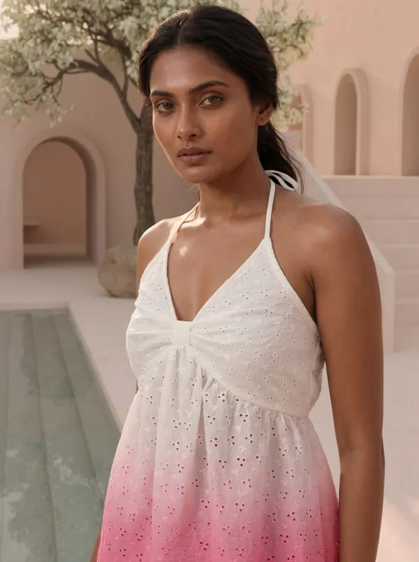 White_Pink_Eyelet_Halter_Top_For_Women