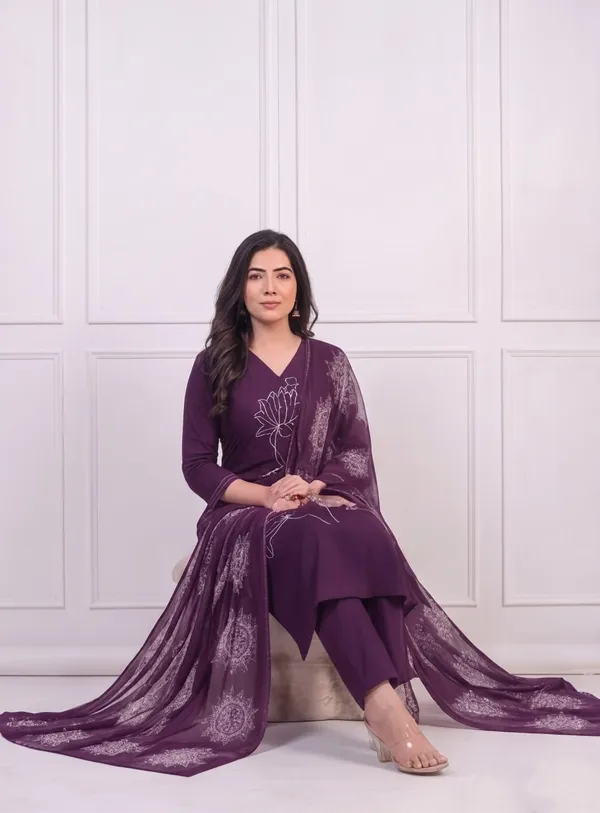 Purple_Printed_Kurta_Set_For_Women