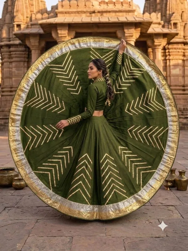 Green_Geometric_Embellished_Lehenga_Choli_For_Women