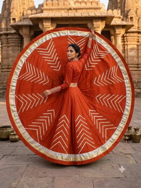 Red_Flared_Embellished_Lehenga_Choli_Set_For_Women