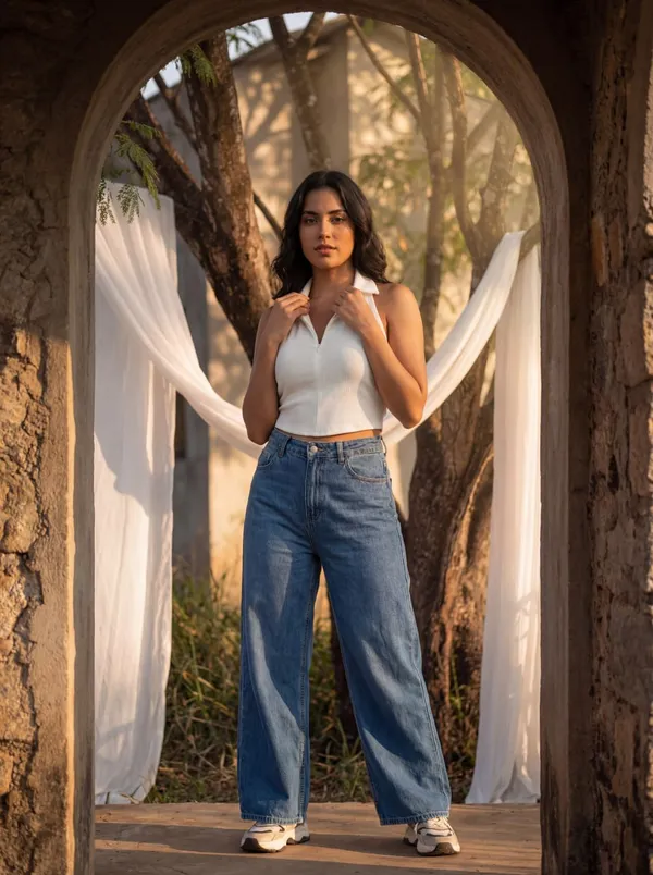 White_Ribbed_Fitted_Crop_Top_For_Women