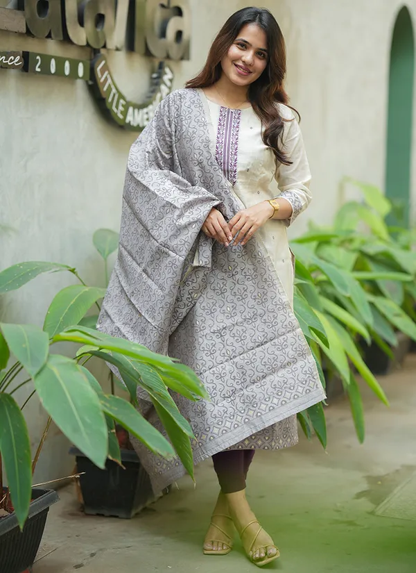 Cream_Ethnic_Straight_Kurta_Set_For_Women