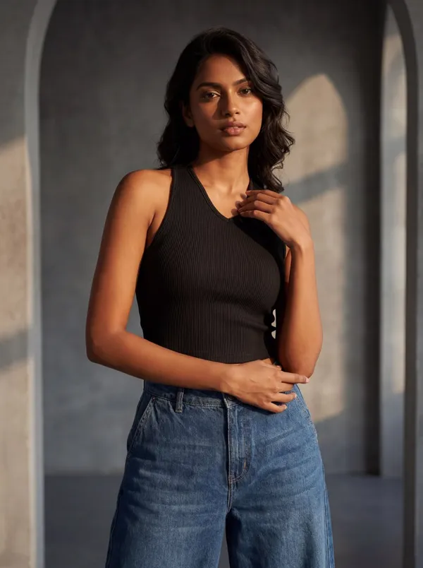 Black_Ribbed_Sleeveless_Crop_Top_For_Women