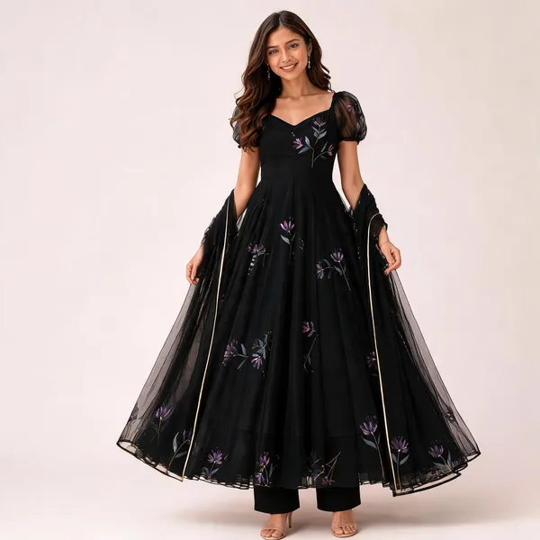 Black_Floral_Anarkali_Suit_Set_For_Women