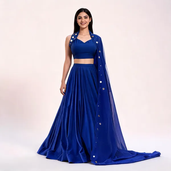 Blue_Embellished_Lehenga_Choli_Set_For_Women