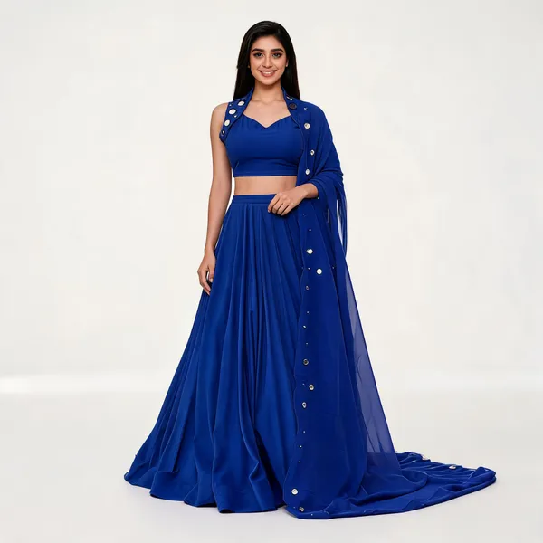 Blue_Embellished_Lehenga_Choli_Set_For_Women