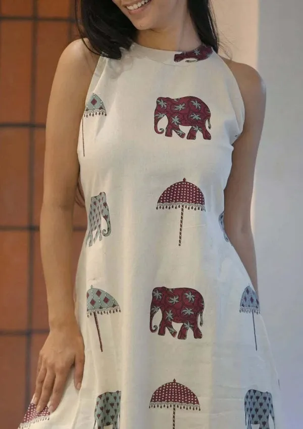 White_Printed_Flared_Kurta_Set_For_Women