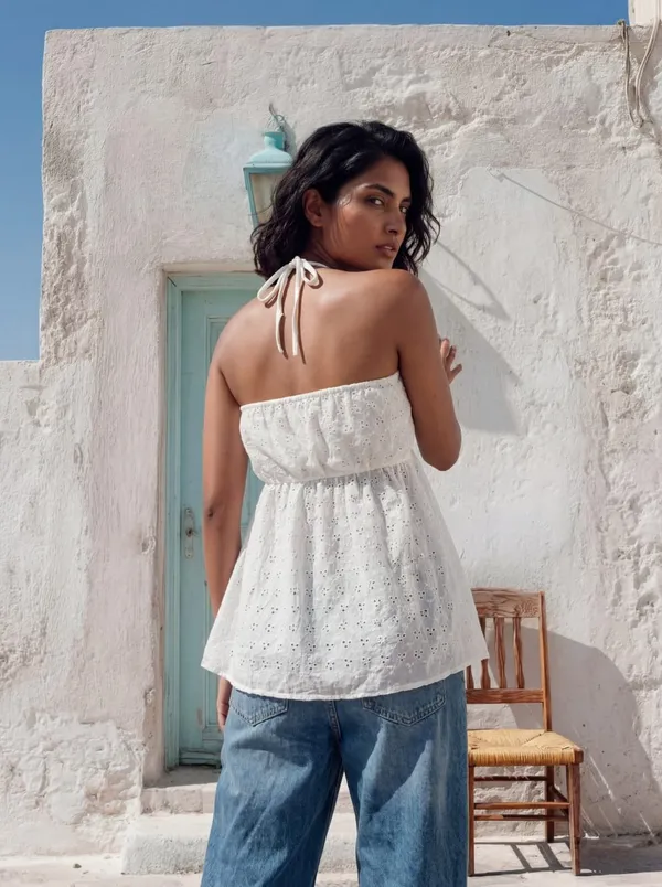 White_Eyelet_Tie-Strap_Top_For_Women