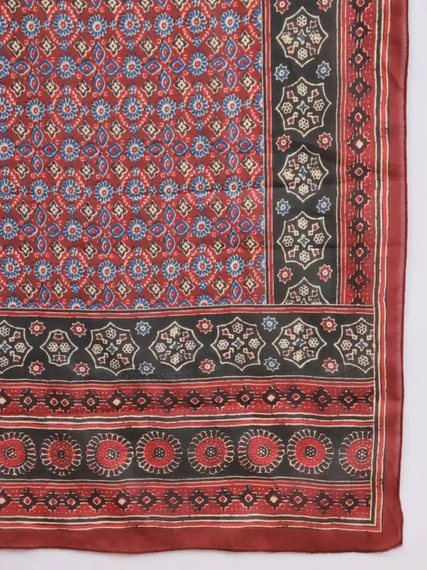 Rust_Printed_Straight_Kurta_Set_For_Women