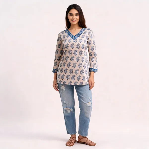 Beige_Floral_Print_Straight_Kurta_For_Women