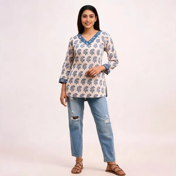 Beige_Floral_Print_Straight_Kurta_For_Women