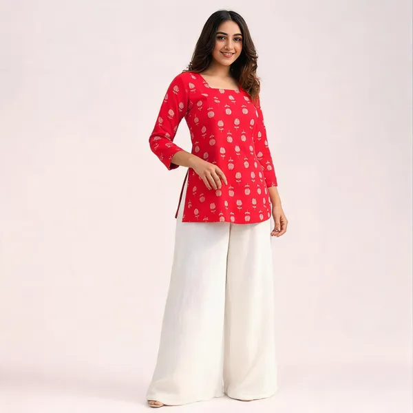 Red_Printed_Straight_Kurta_For_Women