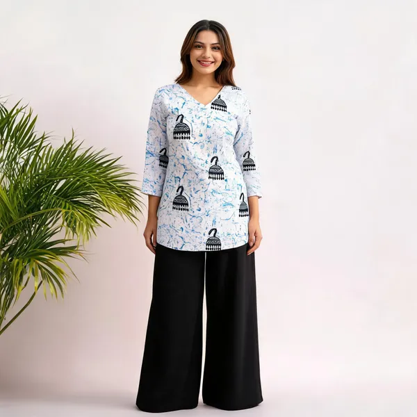 White_Printed_Straight_Kurta_For_Women