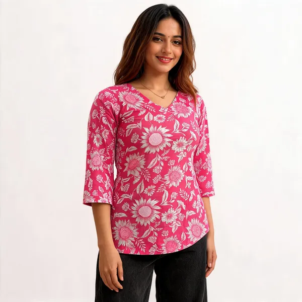 Pink_Floral_Straight_Fit_Tunic_For_Women