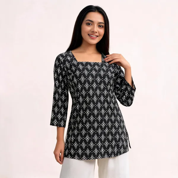 Black_Printed_Straight_Fit_Kurti_For_Women