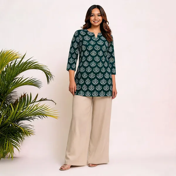 Green_Printed_Straight_Kurta_For_Women