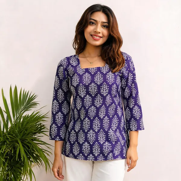 Blue_Printed_Relaxed_Fit_Top_For_Women