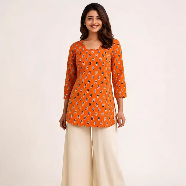 Orange_Printed_Straight_Kurta_For_Women