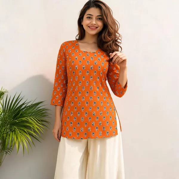 Orange_Printed_Straight_Kurta_For_Women