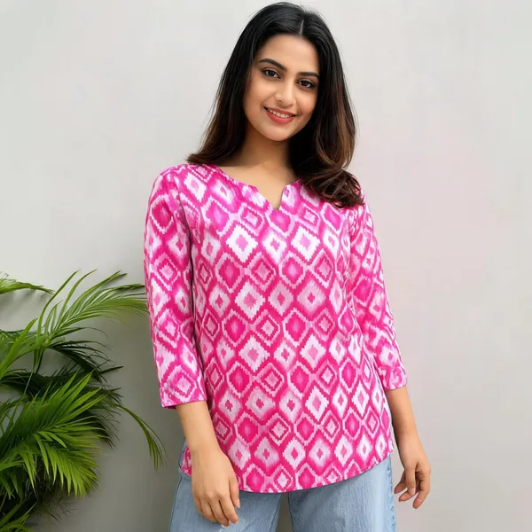Pink_Printed_Regular_Fit_Top_For_Women
