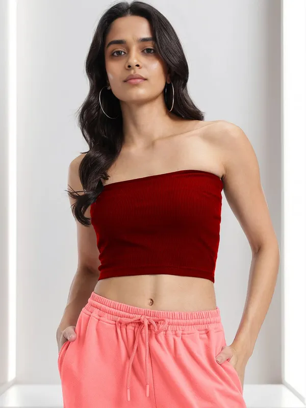 Red_Strapless_Crop_Top_For_Women