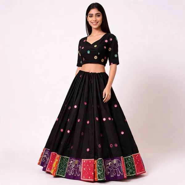 Black_Printed_Flared_Lehenga_Choli_Set_For_Women